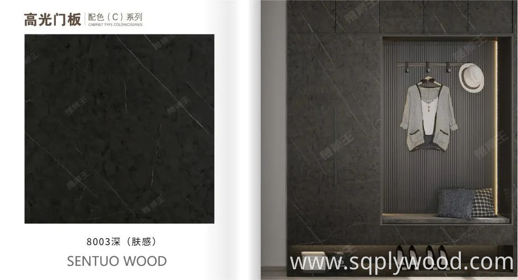 for Interior Wall Panel UV Glossy Laminated Pet Particleboard Melamine MDF